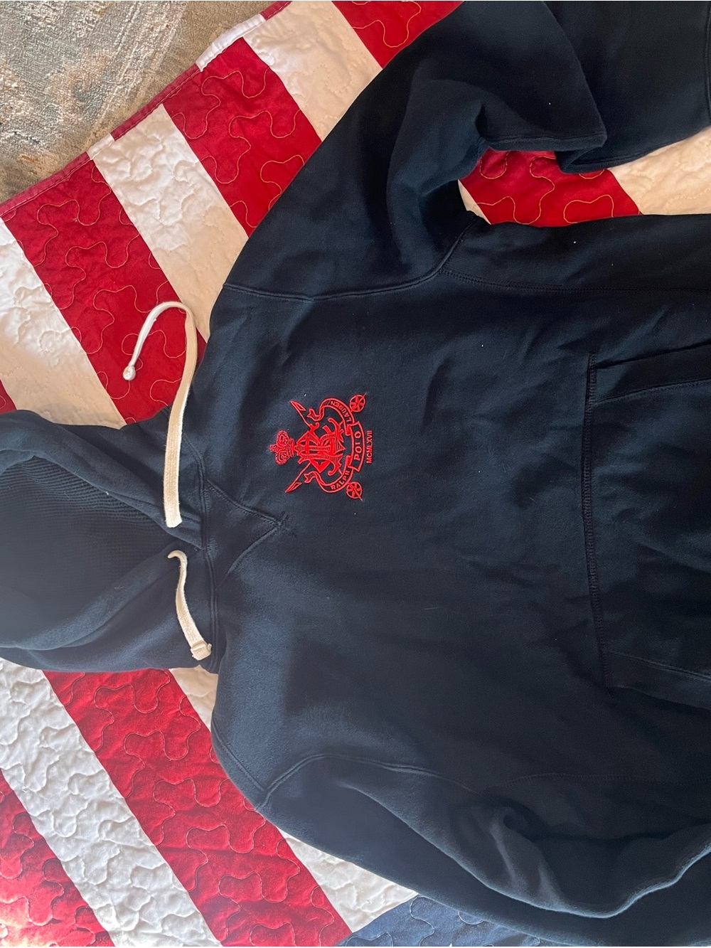 Ralph Lauren Polo Navy Hoodie with Red Crest